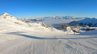 Kitzteinhorn - Skiing in Austria High Tauern - Kaprun, main easy piste #1+13, 10 Gimbal 4K, Sunshine