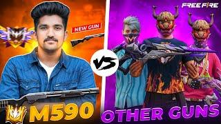 New M590 Gun Is Over Powered  2vs4 With Other Guns  Free Fire Malayalam