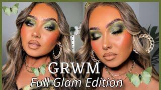 How to make GREEN eyeshadow look GOOOOOOD  Chit Chat GRWM | full glam makeup tutorial