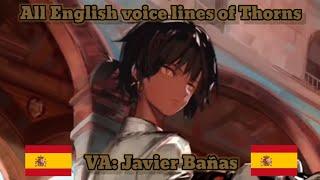 [Arknights] Thorns' EN voice lines (w/ Spanish lines translated)