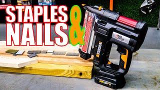 SHOOT NAILS & STAPLES - Worx 20V WX840L 18-Gauge Nailer Stapler