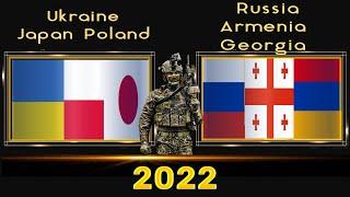 Украина Япония Польша VS Россия Армения Грузия  Армия 2022 Сравнение военной мощи