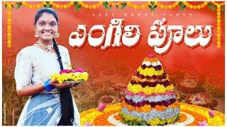 ఎంగిలి పూలు bathukamma||village festival||my village||janu madel vlogs||