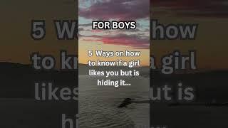 5 ways on how to know if a girl likes you but is hiding it..#psychologyfacts #subscribe #shorts