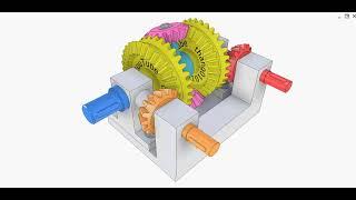 Two input shaft differential bevel gearbox