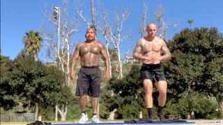 Burpees King and Iron Wolf  Super Bowl Routine(300 Burpees, 690 push-ups )