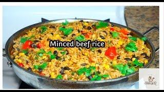 Simple One Pot Recipe: How to Cook Minced Beef Rice || DISHESBYQ