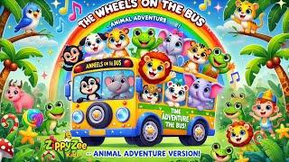 Wheels on the Bus (Animal Adventure) | Nursery Rhyme & Kids Song  | Animals Version | Zippy Zee Kids