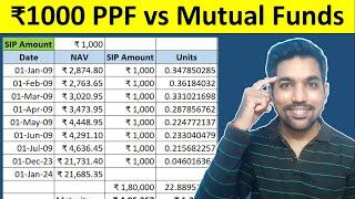 ₹1000 in PPF vs Mutual Funds Returns Calculations | Which is Better? [Hindi]