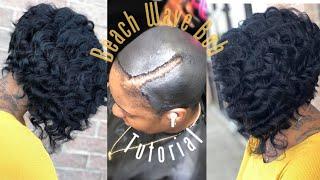 How to do a  Quickweave CURLY Beach wave bob  | No Leave Out On a Protective cap|  detailed Tutorial