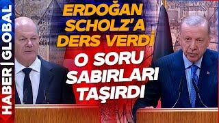 Gazetecinin Sorusu Erdoğan'ı Kızdırdı: Milyonların Gözü Önünde Almanya Başbakanına Ders Verdi