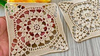 Unique Beauty️Eye-Catching Crochet Square Motif Pattern Tutorial