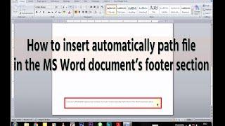 How to insert path file in the MS Word document's footer section