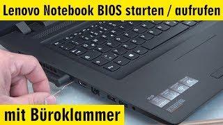 Lenovo Notebook BIOS starten - aufrufen mit Büroklammer - UEFI booten von USB DVD - [4K]