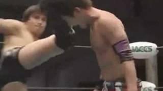 Makoto Oishi Gets His Head Kicked In