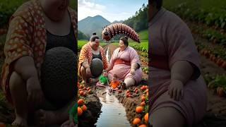 Evolution of cat: Sumo & woman sitting on dirty road with big Caterpillar #cat#cute#love#shorts