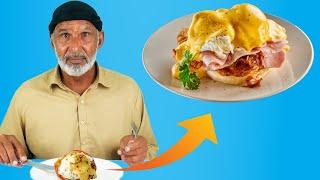 Tribal People Try Egg Benedict for the First Time!