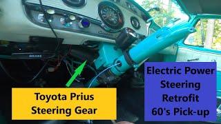 Electric power steering retrofit in a 60's pick up.