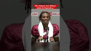 Alabama freshman receiver Ryan Williams is asked about his painted fingernails #rtr #rolltide