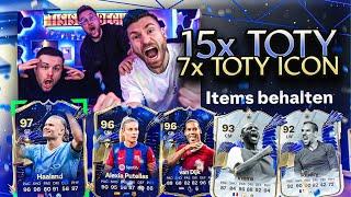 Wir haben 15x TOTY + 7x TOTY ICON GEZOGEN  TOTY Streamer WG Best Of PACK OPENING  EA FC 24