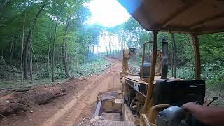 Gravel Pit Land Clearing & Creating Log Trail with Caterpillar D7