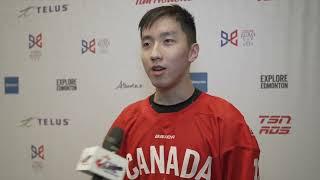 2024 Hlinka Gretzky Cup — Aug. 5 — Alex Huang post-game