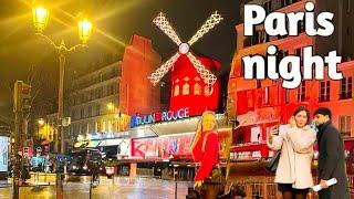 Paris Nights walking tour 2024 4k/Mulin Rouge