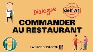 Commander au restaurant en français. Dialogue simulé pour le DELF A1 - FLE - English subtitles 