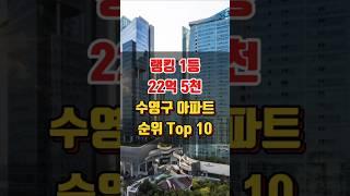 부산 수영구 아파트 매매 실거래가 시세 비싼 순위 Top 10 (최근 3개월~24.10.26)