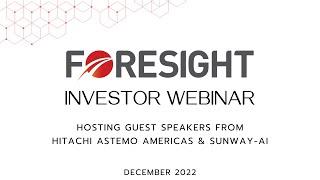 Foresight investor webinar December 2022