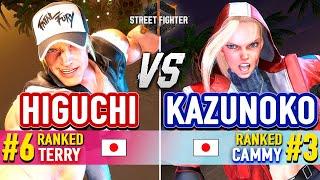 SF6  HIGUCHI (#6 Ranked Terry) vs KAZUNOKO (#3 Ranked Cammy)  Street Fighter 6 High Level Gameplay