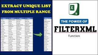 Extract Unique List From Multiple Range | How to use Unique Function in Excel