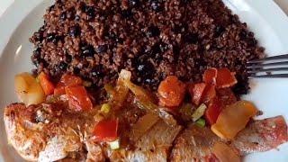 How to cook Bulgur wheat with black beans - Blè Haitian food