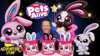 3 Zuru Pets Alive Magic Bunnies! Magic Bunny Ears Lights, Sounds & Tricks! Adventure Fun Toy review!