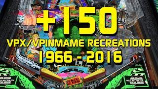 Awesome 150 Tables Visual Pinball 10 Recreations (1966 - 2016) for your Virtual Pinball