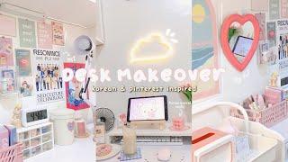 aesthetic desk makeover  | korean, pinterest & kpop inspired + shopee haul (philippines) 2021