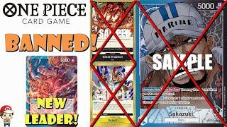 HUGE One Piece TCG Banlist Update! Sakazuki BANNED! & New Sakazuki Leader! (HUGE One Piece TCG News)