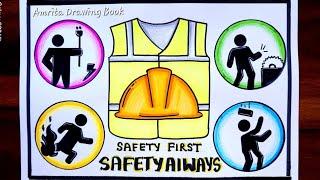 National Safety Day Drawing Easy /Safety Day Drawing /How to Draw National Safety Day poster #safety