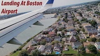 LANDING AT BOSTON LOGAN INTERNATIONAL AIRPORT (BOS)-SPECTACULAR VIEW