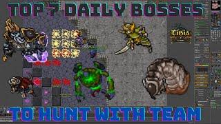 Top 7 profitable daily bosses with team + bosstiary (Tibia)