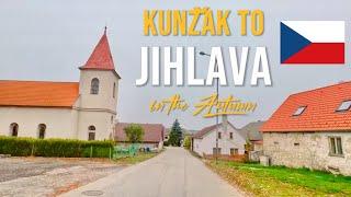 Driving in Czech Republic  from Kunžak to Jihlava in November 2023