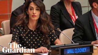 'Ukraine is a slaughterhouse': Amal Clooney describes war crimes in address to United Nations – vide