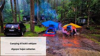 Camping di bukit sekipan tawangmangu terbaru || diguyur hujan seharian || arpenaz 4.1 FnB