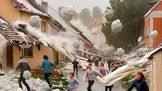 Italy Now! Tuscany in Chaos! Huge 5-inch Hailstorm, 120mph Winds Destroy Houses, Cars