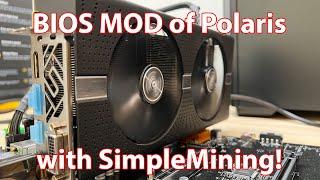 BIOS MOD of AMD Polaris running SimpleMining AMD RX470 RX480 RX570 RX580