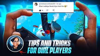 Free Fire Tips & Tricks For Girls Players 🫅️ For Dangerous Gameplay & More Headshots !!