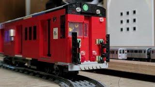 Lego MTA Subways: Custom 1-Car Revamped R33 Redbird 5 train Motor Test! Behind the scenes!