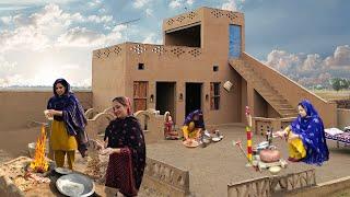 Desert Women Morning Routine in rain |  Pakistan Village Life | Cooking Traditional Breakfast