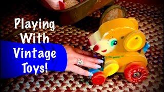 ASMR Vintage Toys (No talking) You are young again and playing with your toys. Wooden sounds.