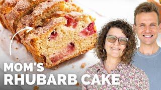 Rhubarb Buttermilk Cake | Springtime Dessert | Mother's Day recipe this year!